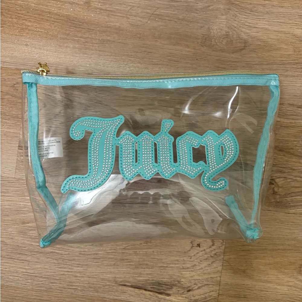 Juicy Couture Transparent Pouch with Teal Trim